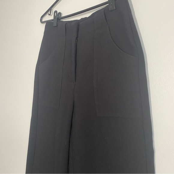 Frank & Oak Black Alice Straight Cropped Trouser High Waisted Pants Size 4 - Picture 5 of 16